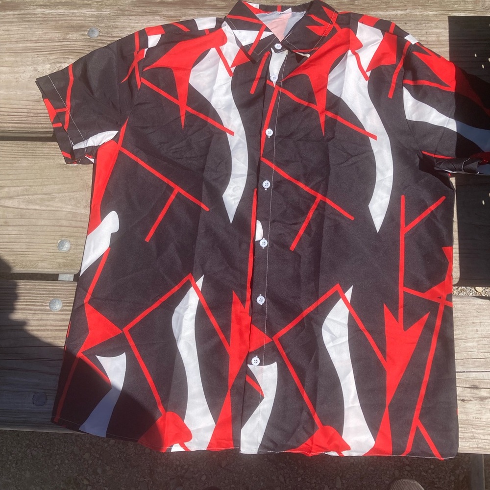 Abstract button up shirt
